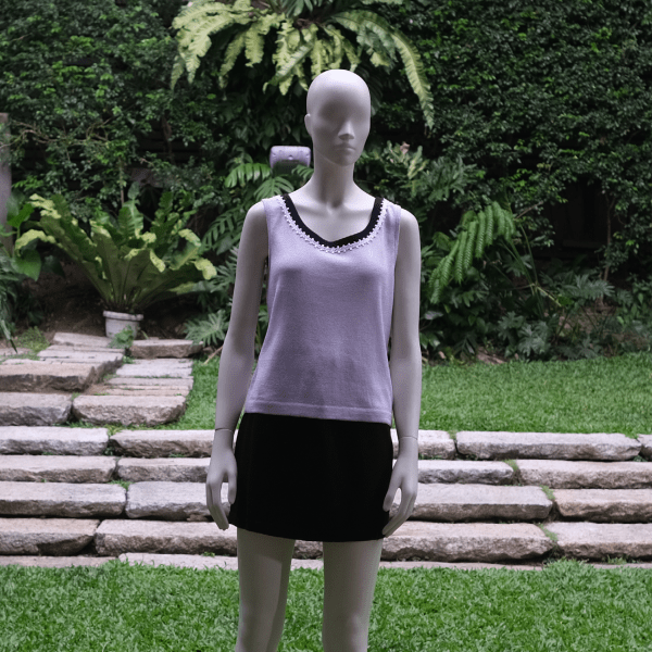St. John Knitted Top with Ribbon Details