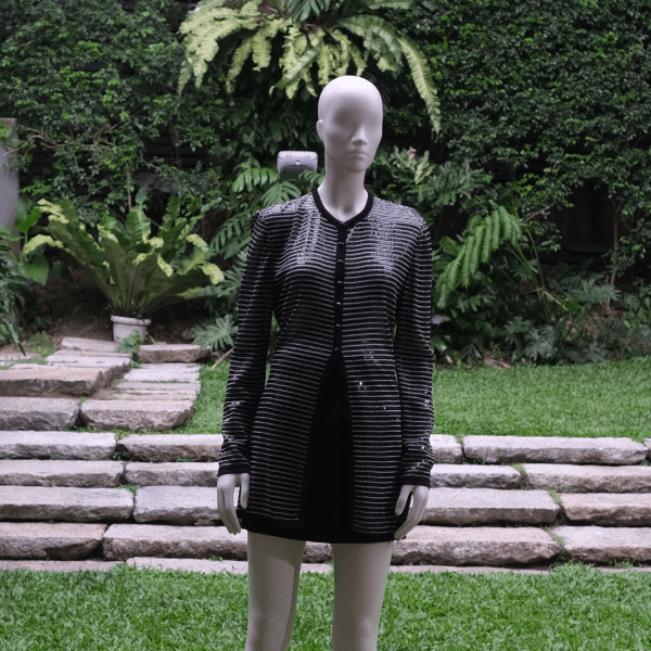 St. John Beaded Long Cardigan