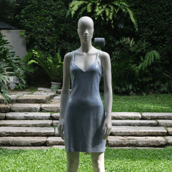 St. John Beaded Sequin Blue Dress