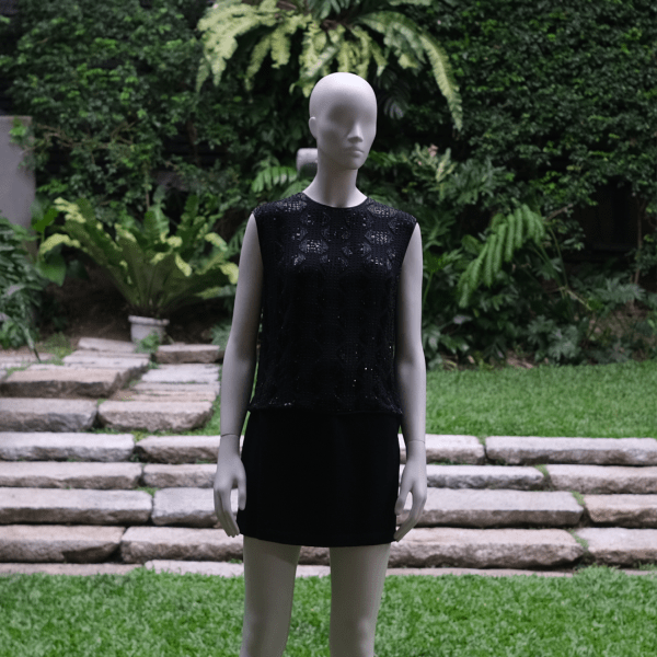 Escada Couture Black Beaded Top